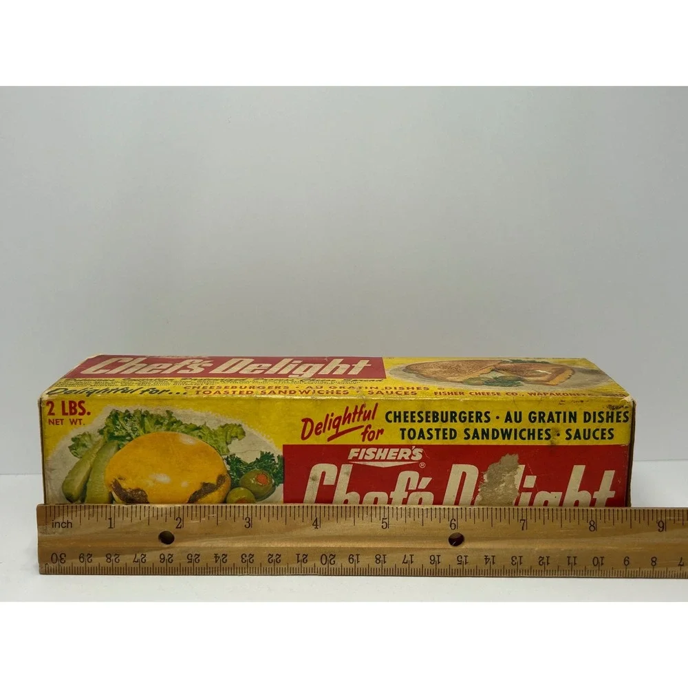 Vintage Fisher's Chef's Delight‎ 2lb Cheese Box 1967 Nylon Offer Wapakoneta Ohio
